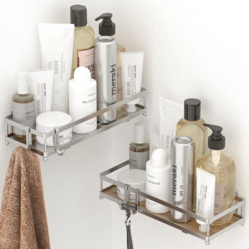 Teknotel Adhesve Hook 2-Pece Bathroom & Ktchen Shelf Slver St280H
