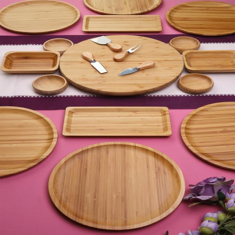 Atbyhome Lumen 6 Person 19 Piece Natural Bamboo Breakfast Set Breakfast Set Presentation Set