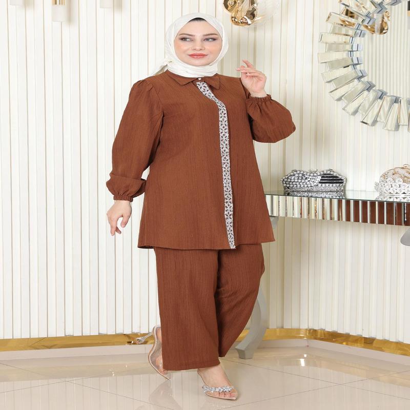 Stone Detailed Set Brown Msw19195-5