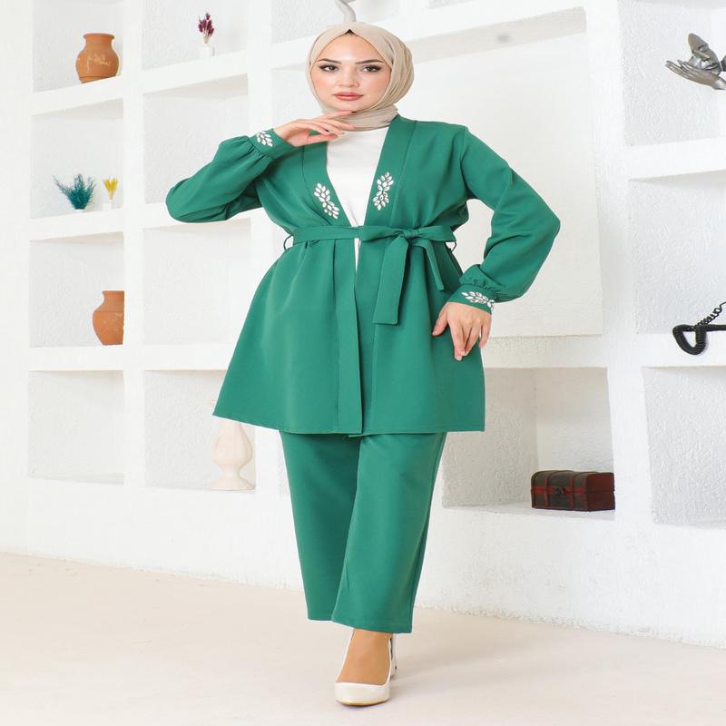 Stone Detailed Set Emerald Msw19203-4