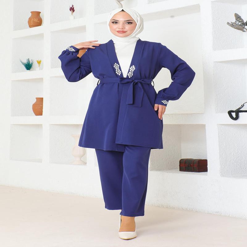 Stone Detailed Set Indigo Msw19203-2