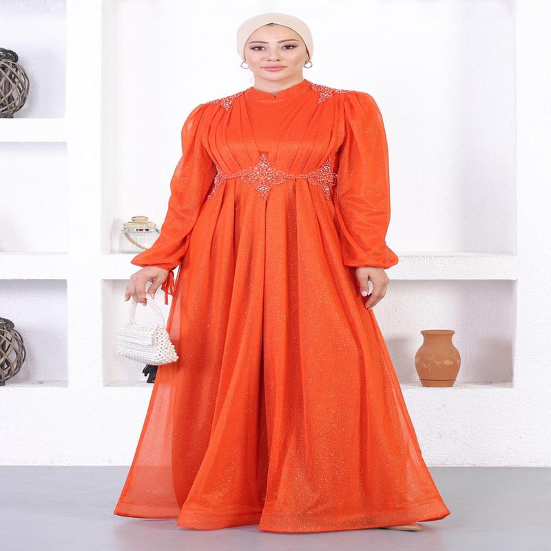 Pearly Lace Glittery Evening Dress Tile 12252