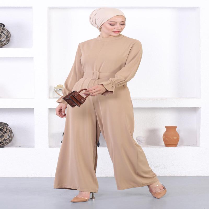 Belted Overall Dress Mink Msw12244