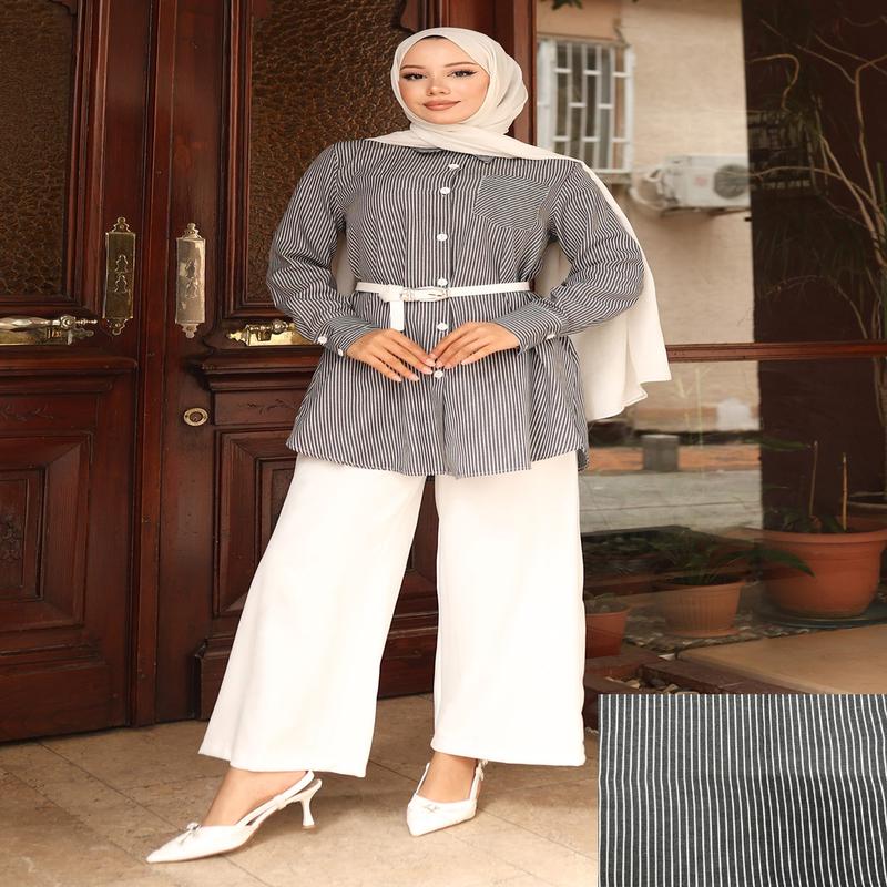 Striped Pocket Detailed Suit Black Msw19242-1