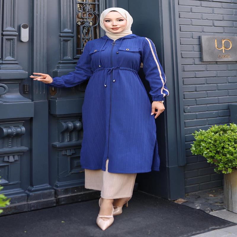 Tied Waist Hooded Set Indigo 19241