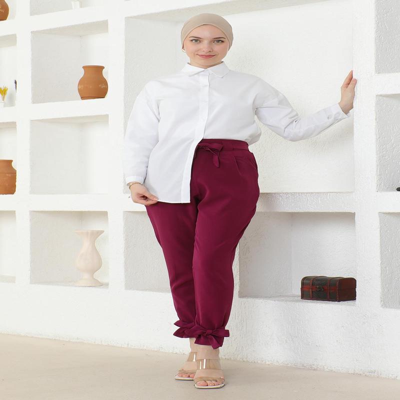Belted Trousers Plum 6101