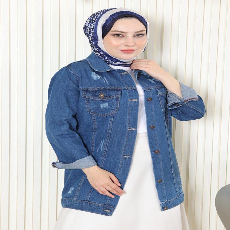 Buttoned Denim Jacket Light Denim 6009