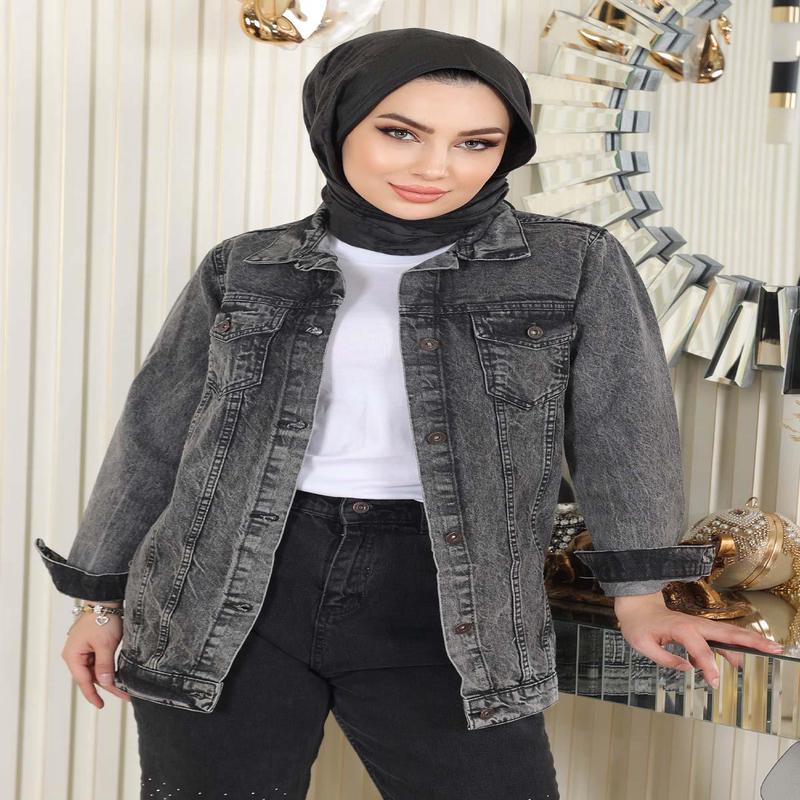Buttoned Denim Jacket Smoke 6009
