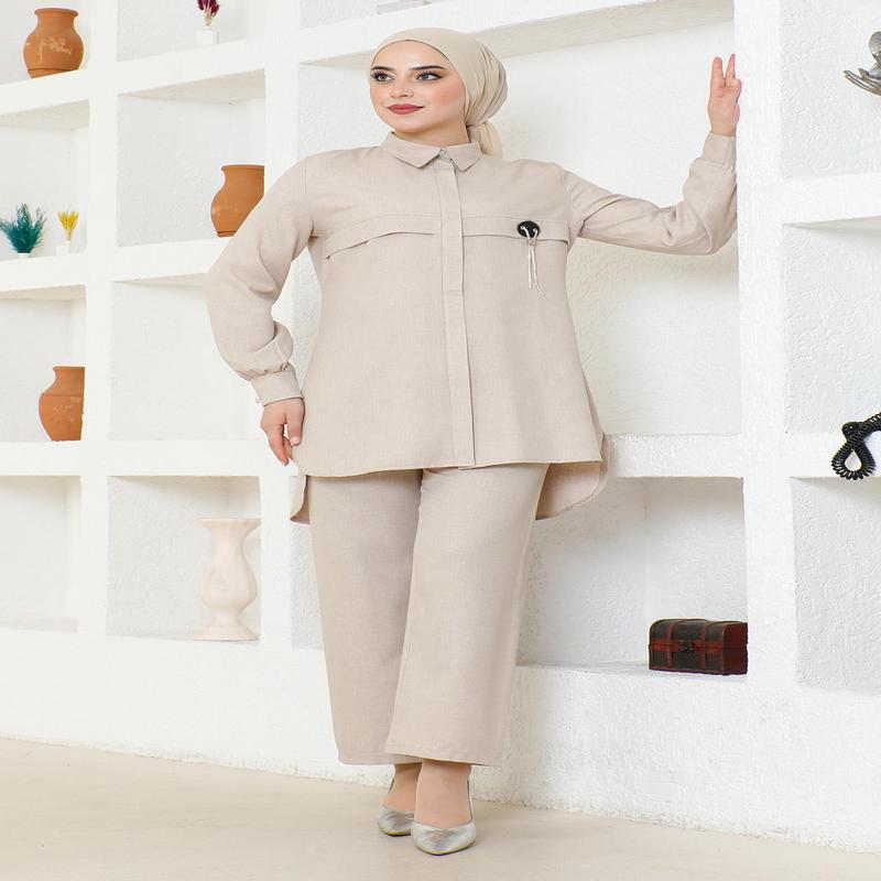 Crest Chain Suit Beige 19206