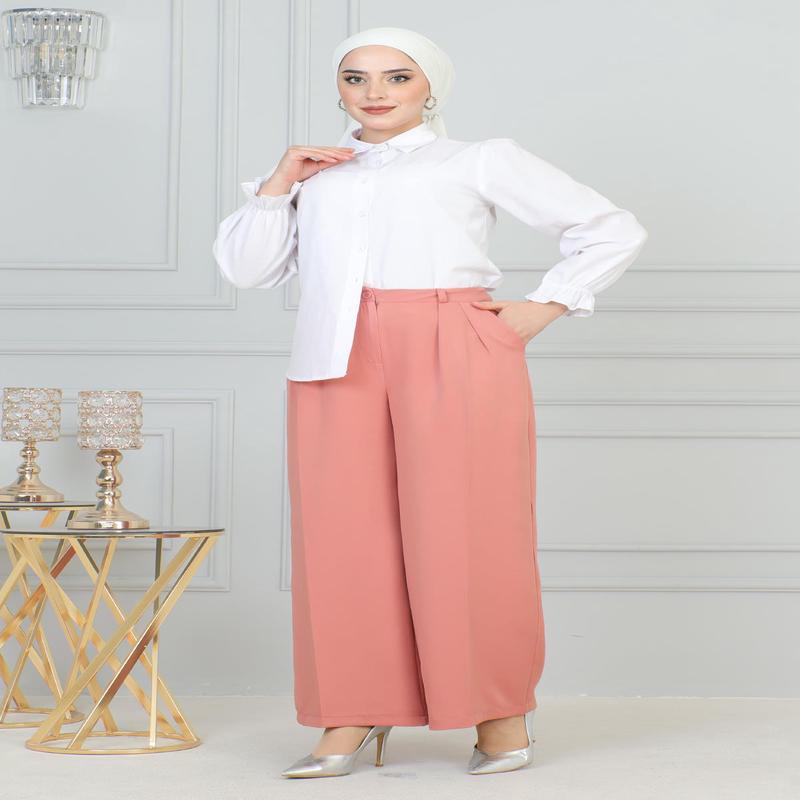 Wide Leg Trousers Pink 6099