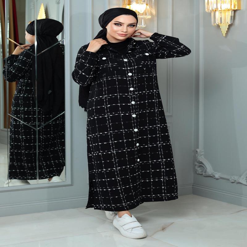 Buttoned Cashmere Coat Black 19260