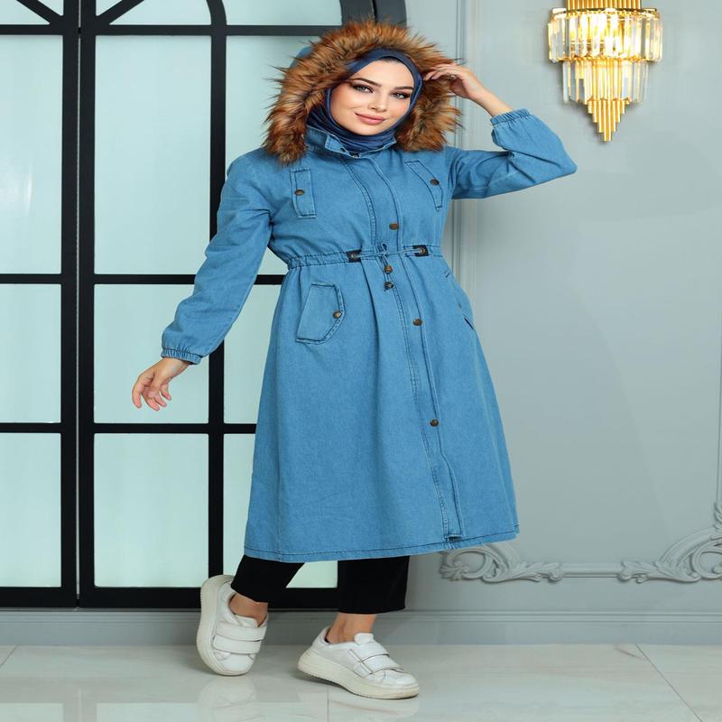 Hooded Denim Jacket Light Denim 19173