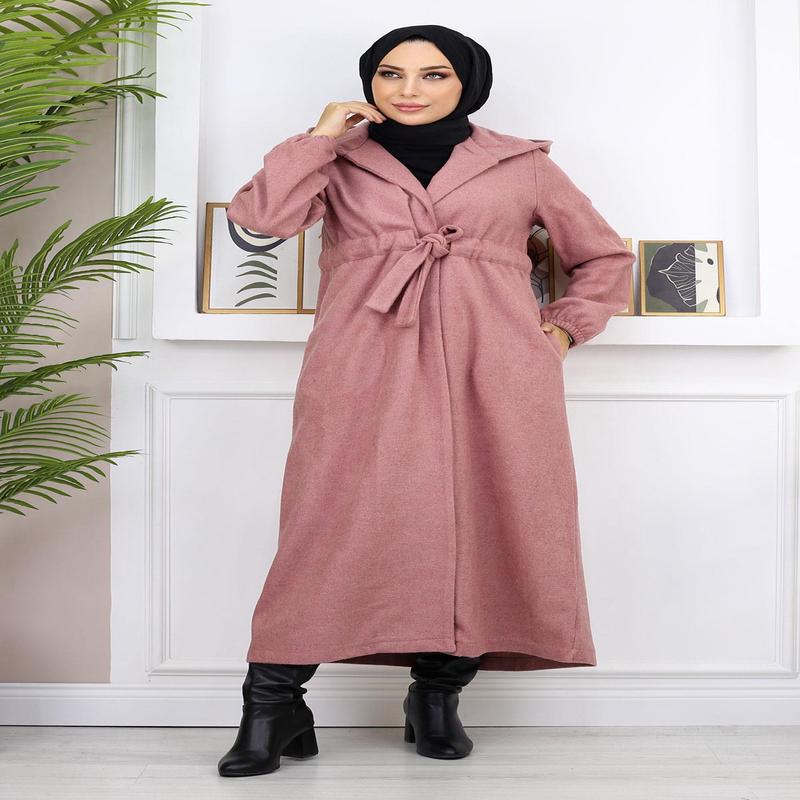 Tied Front Cashmere Coat Dusty Rose 19169