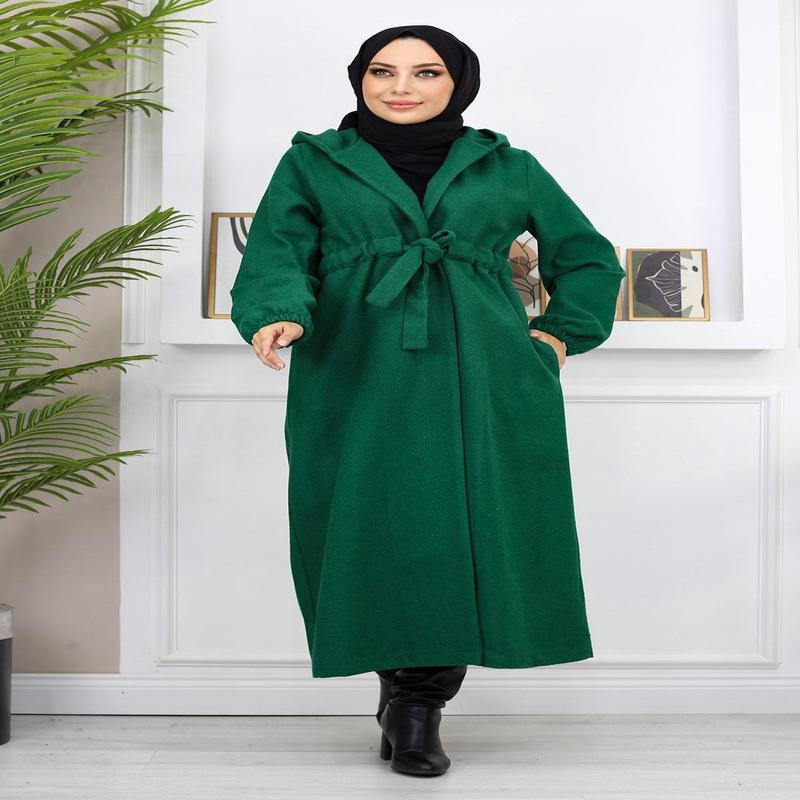 Tied Front Cashmere Coat Emerald 19169