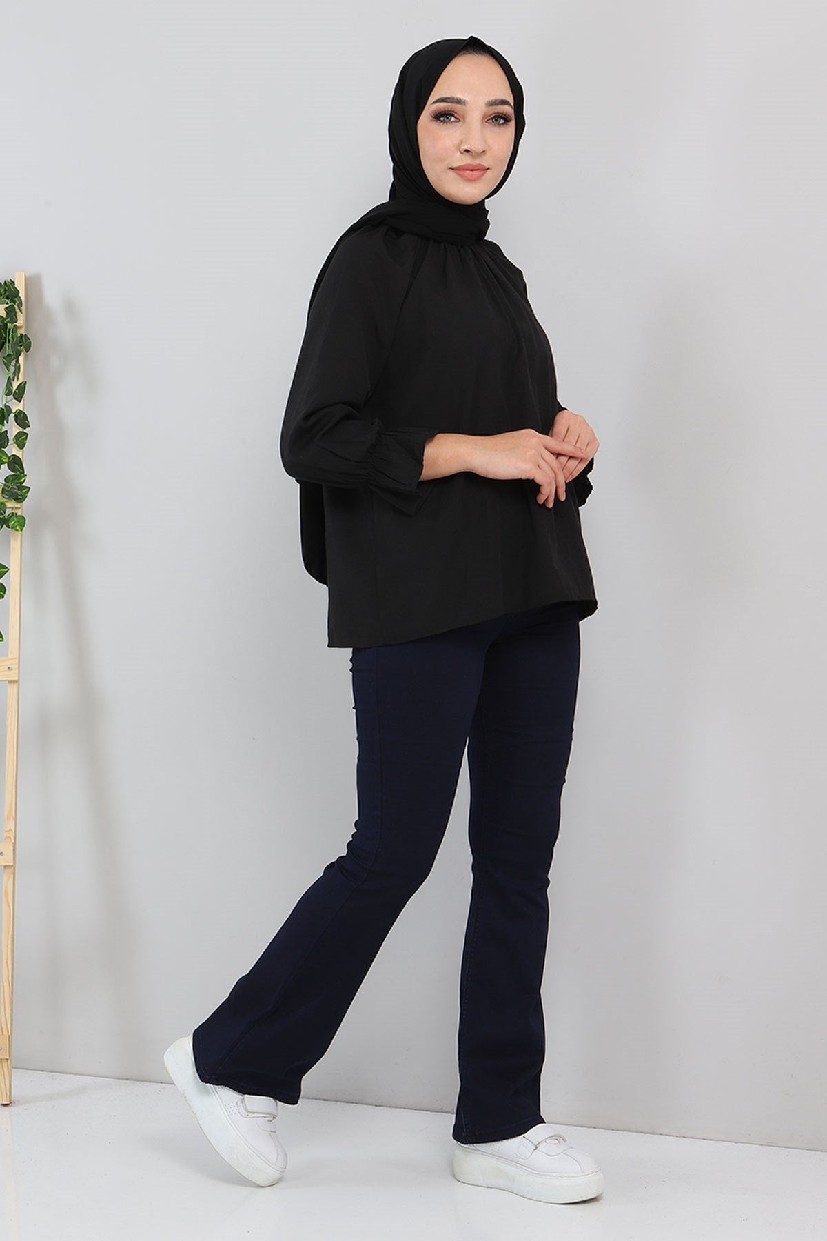 Bell-Bottom Jeans Navy Blue 6005