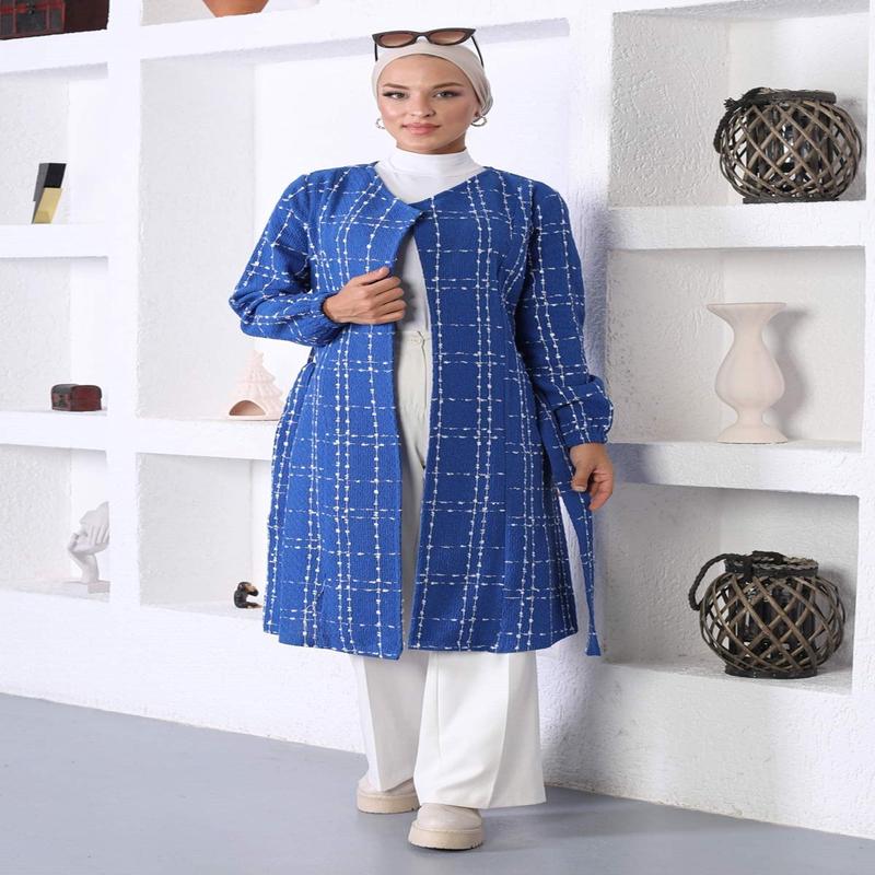 Belted Cashmere Coat Blue 10768