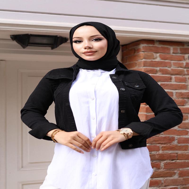 Buttoned Denim Jacket Black 6027