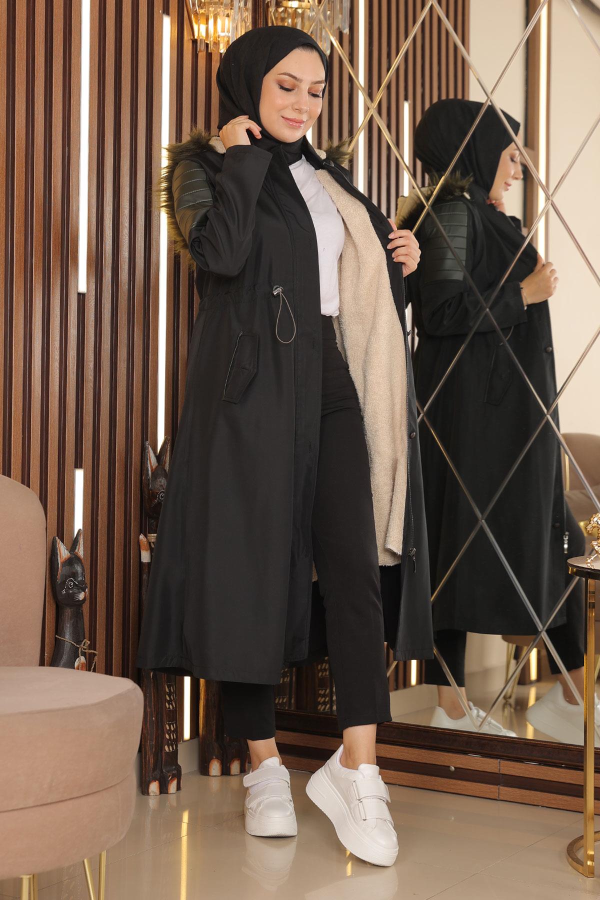 Garni Detailed Coat Black 10385