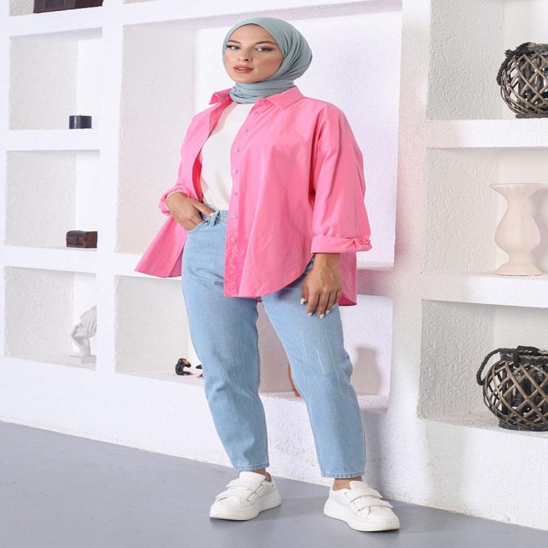 Stone Detailed Jeans Light Denim 6039