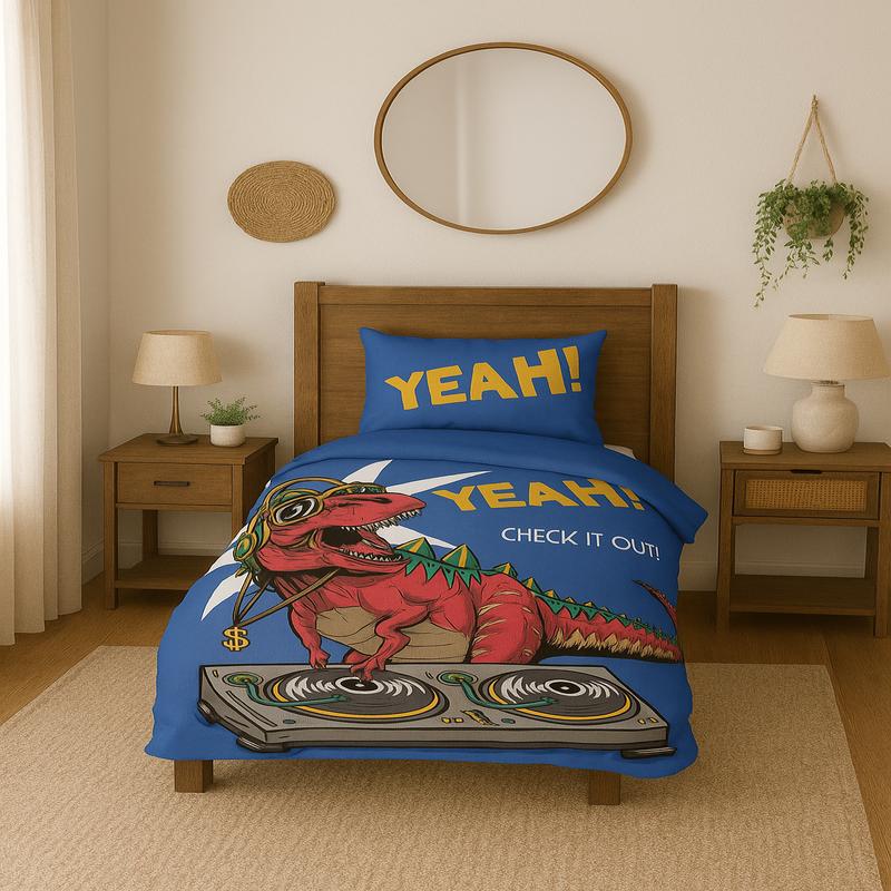 3D Digital Print Micro Satin Single Duvet Cover Set Dj Trex | Bedding Set, Bedroom Decor