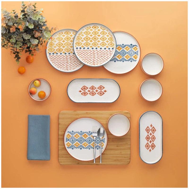 Schafer Sunny 4 Person Breakfast Set 10 Pieces-Orange