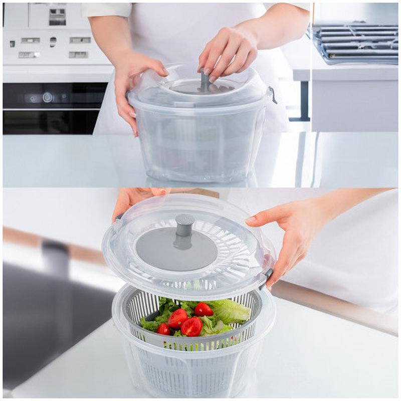 Porsima G-25 Gondol Vega Practical Salad Dryer - Fruit Vegetable Greens Washing Drying Container Gray