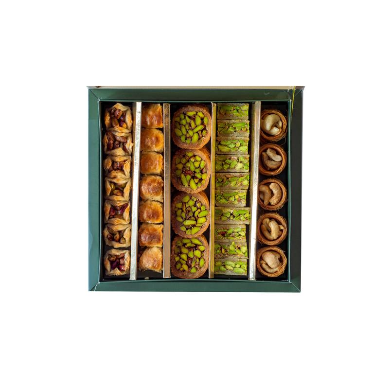 Luxury Pistachio And Cashew Dessert Box Premium Assorted Baklava & Kunefe Selection With Natural Butter And Nuts