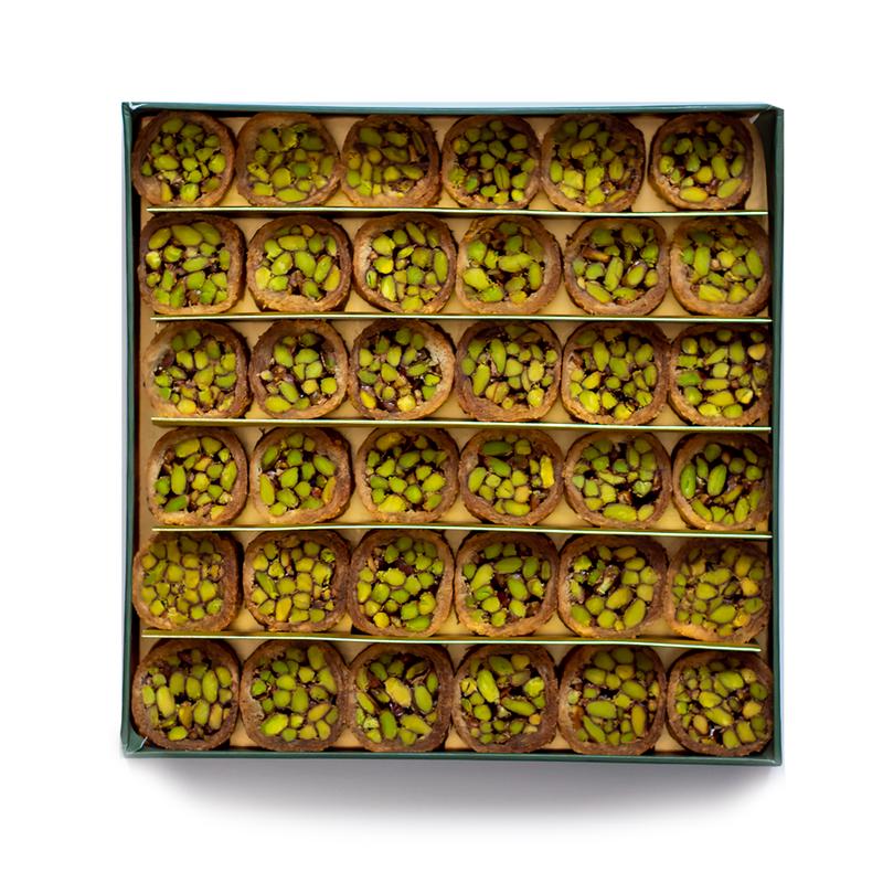 Pistachio And Kadayif Arabic Burrata Dessert Handmade Middle Eastern Sweet With Premium Pistachios & Natural Butter