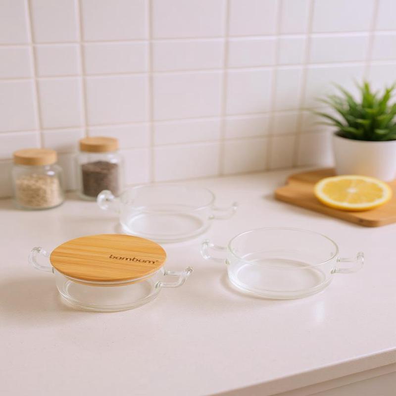 Bambum Modena - 3-Piece Glass Storage Box With Bamboo Lid