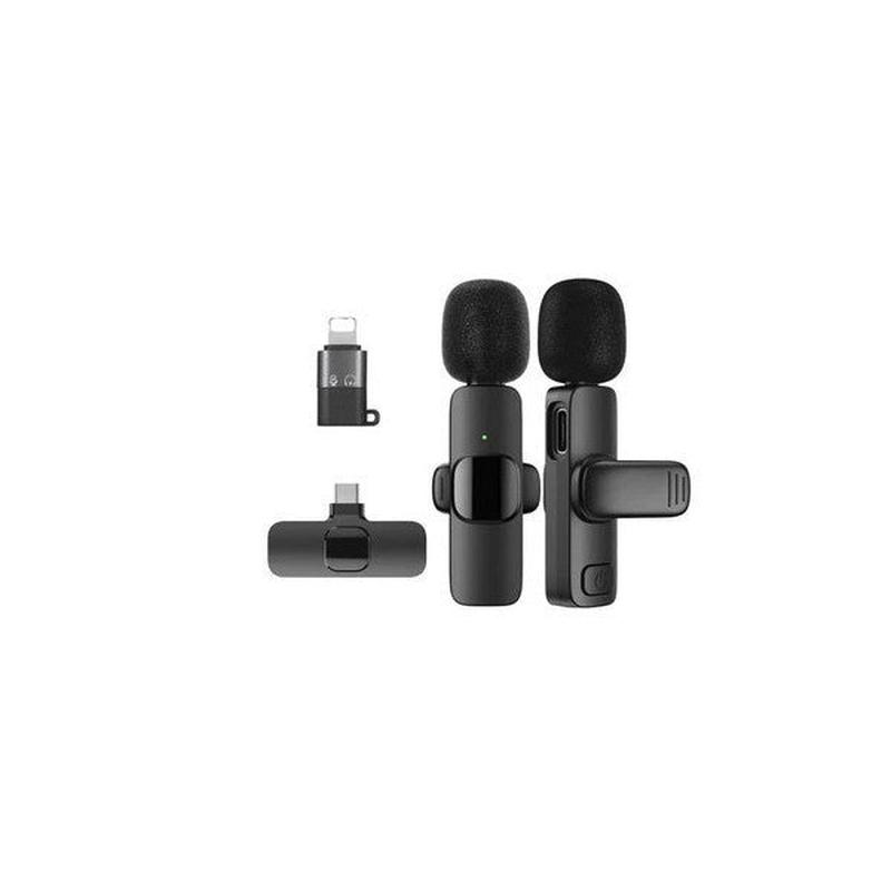 Torima K9 2 Piece Wireless Lavalier Microphone With Type-C + Lightning Converter 2 Piece