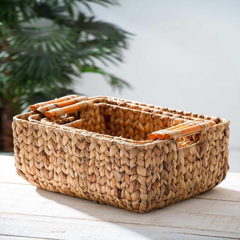 Wicker 3-Piece Decorative Wicker Basket