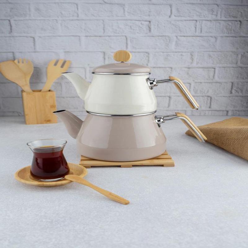 Lumino - Bamboo Handle Teapot Set Mint Green