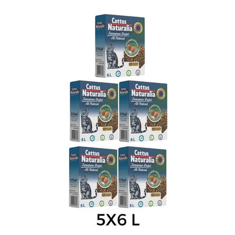 Cattus Naturalia Natural Cat Litter Made From Walnut Shells 5 Pcs