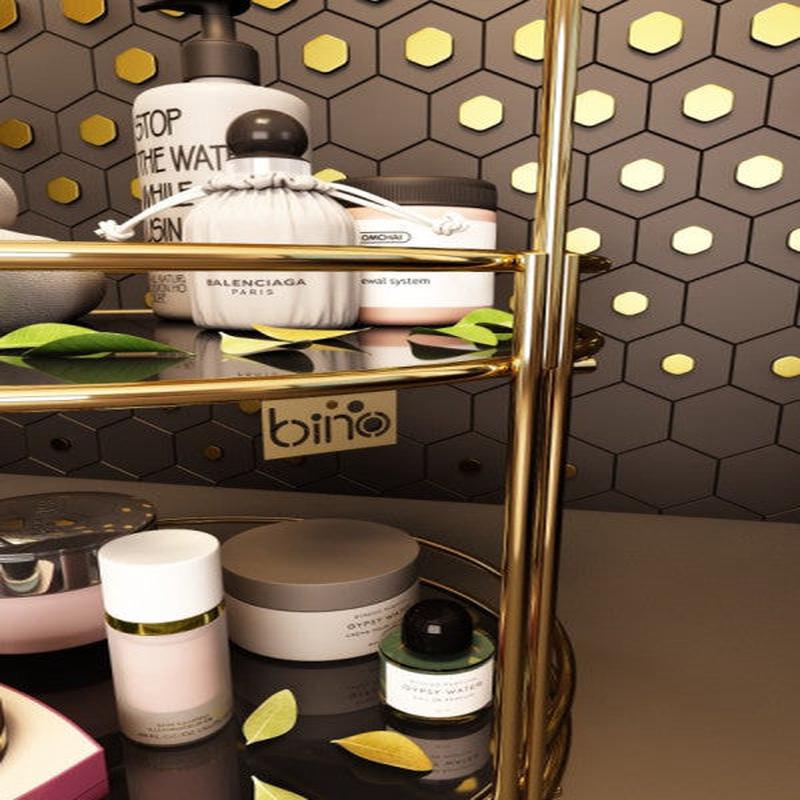 Bino Bathroom Organizer Organizer Jewelry Cosmetic Towel Rack Stand 2 Tiers 40Cm