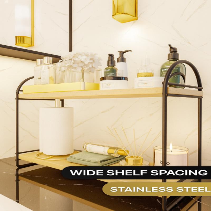 Bino Kitchen Shelf Desktop Organizer Organizer Kitchen Bathroom Cabinet 2 Tiers Shelf Oval Shelf Bookshelf