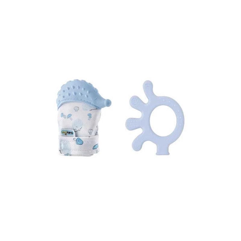 Babyjem 2 Pieces Teething Set, Teether Glove And Octopus Blue