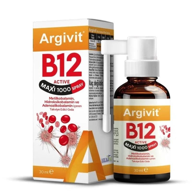 Argivit Vitamin B12 Active Maxi Sprey 30 Ml
