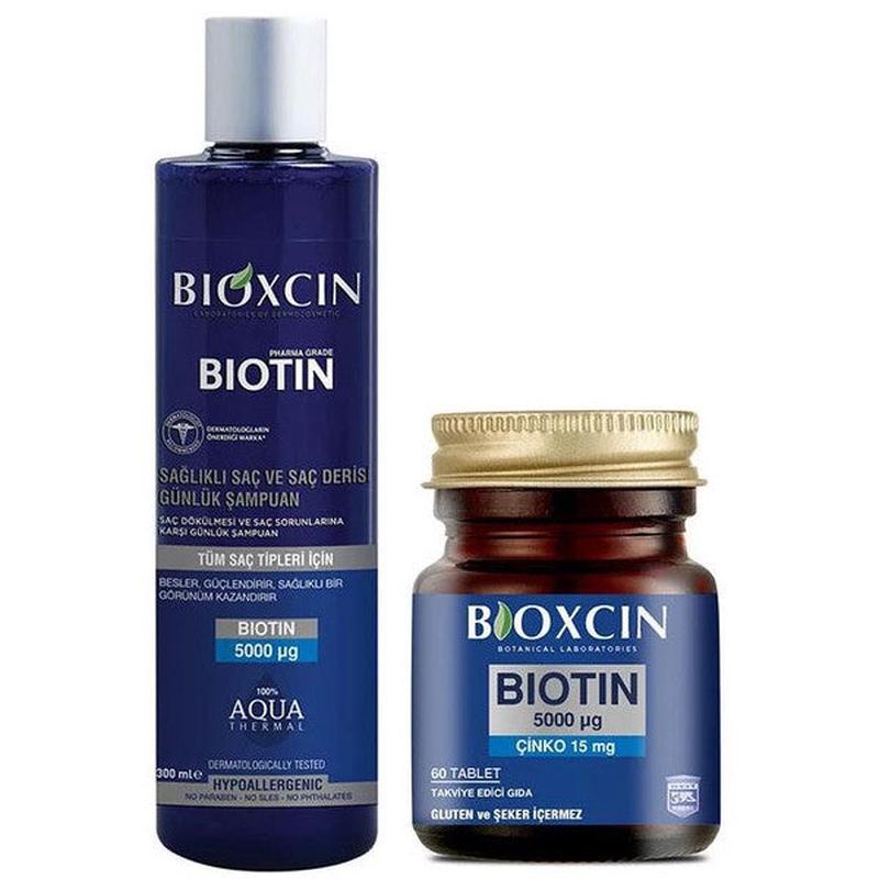 Bioxcin Biotin 5000 Mg 60 Tablets + Biotin Shampoo 300 Ml