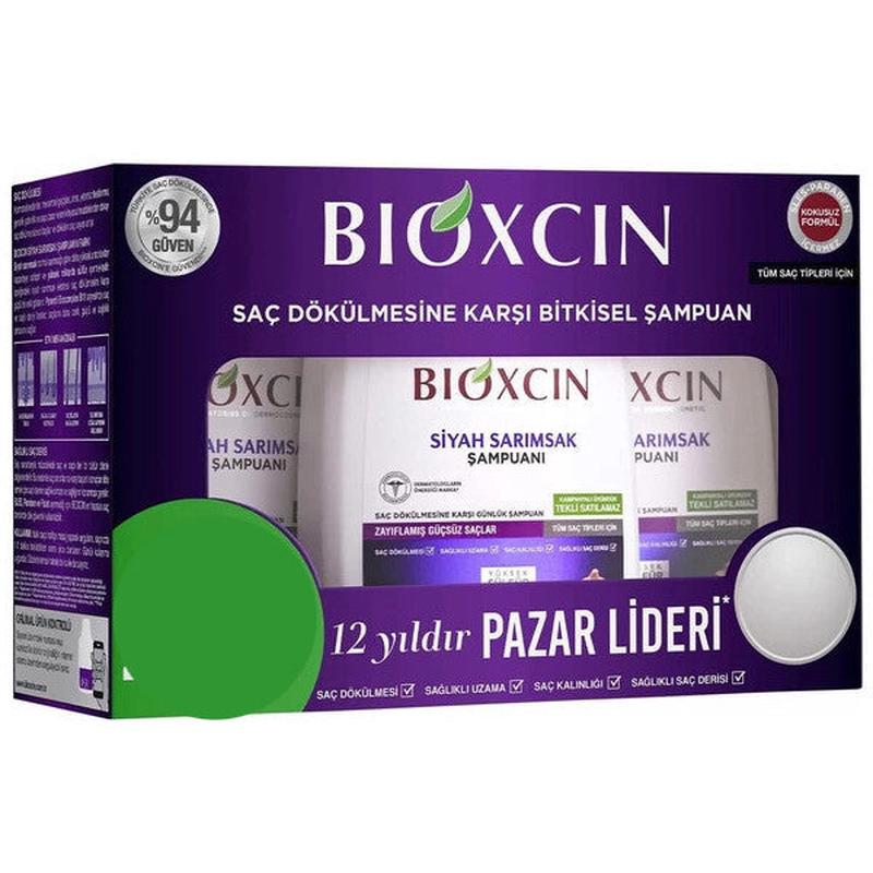 Bioxcin Black Garlic Shampoo Against Hair Loss 3 X 300 Ml