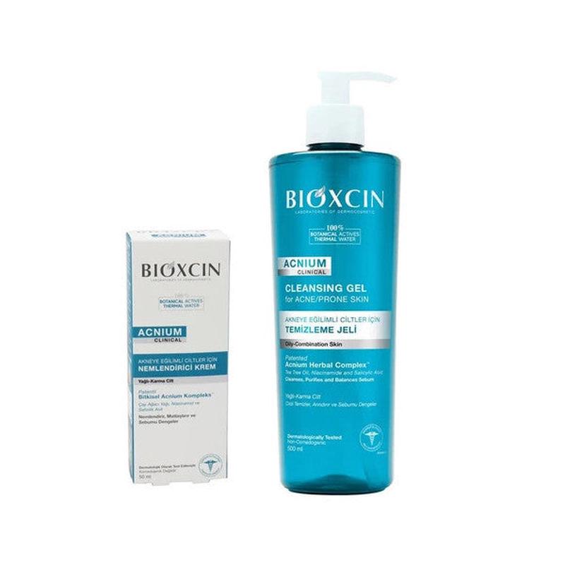 Bioxcin Acnium Sebum Balancing Face Wash Gel 500 Ml + Bioxcin Acnium Sebum Balancing Moisturizing Cream 50 Ml