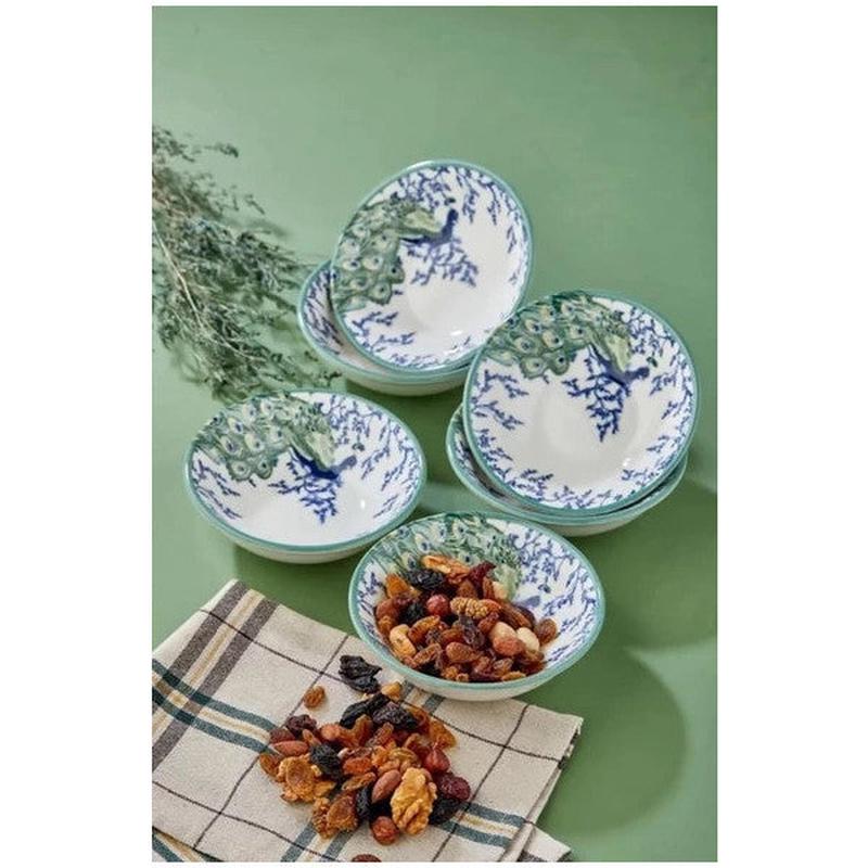 Cooker Ckr 4046 Porcelain Snack Bowl 6 Pieces Peacock