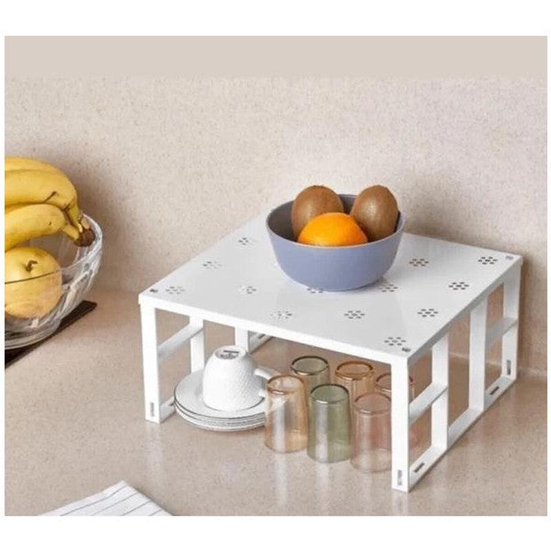 Organizer Cabinet Shelf Organizer Metal White 2 Pieces