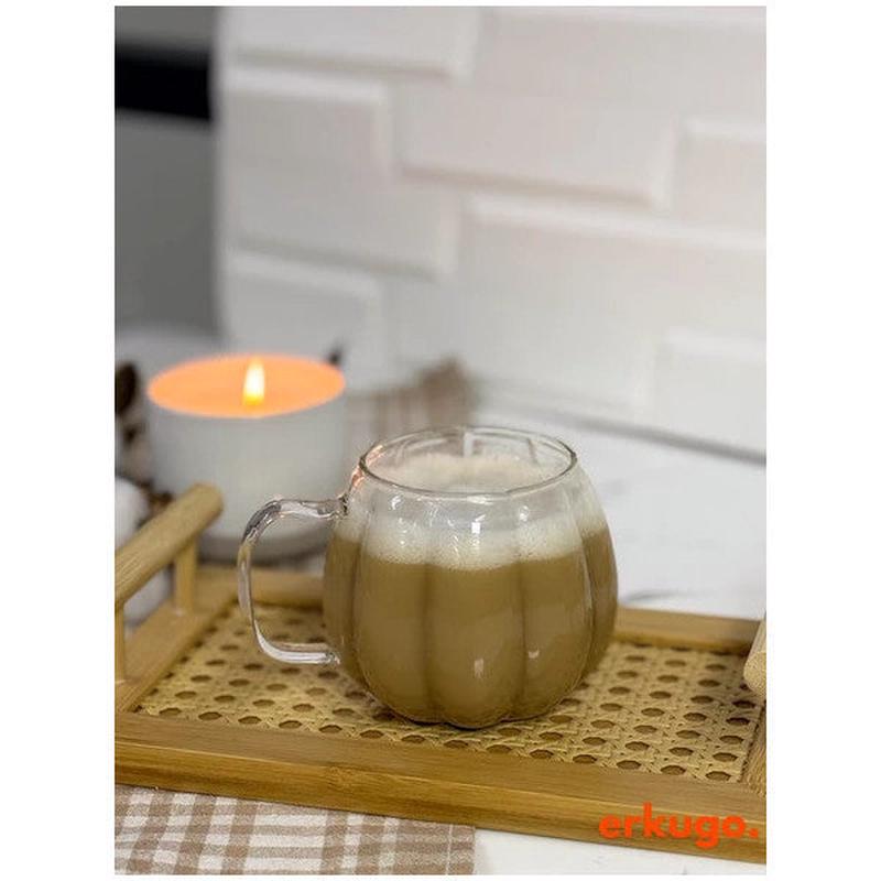 6 Pieces Borosilicate Presentation Glass, Coffee Glass, Heat Resistant Handled Soft Drink Glass (450 Ml) Civelek