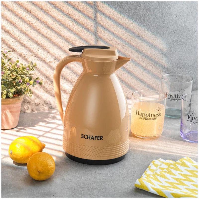 Schafer Kitchenhouse 1 L Glass Thermos-Yellow