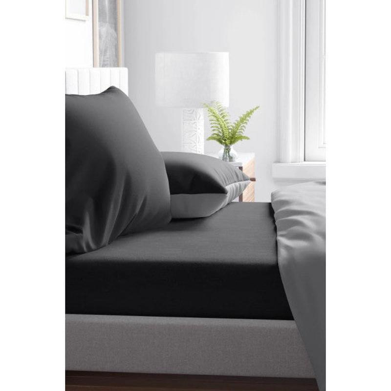 Black Double Fitted Sheet