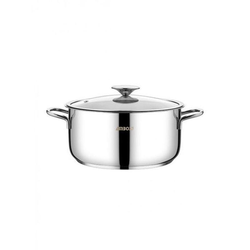 Amboss Cool 8 Piece Glass Lid Induction Based Stainless Steel Cookware Set