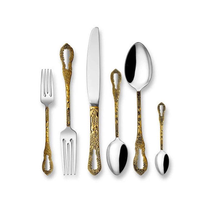 Amboss Pera 72 Piece Fork Spoon Knife Stainless Steel Set Gold - Boxed