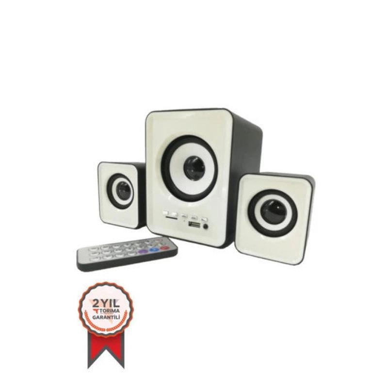 Torima D23 White Bluetooth Speaker 3.5Mm Jack Wired Computer Speaker