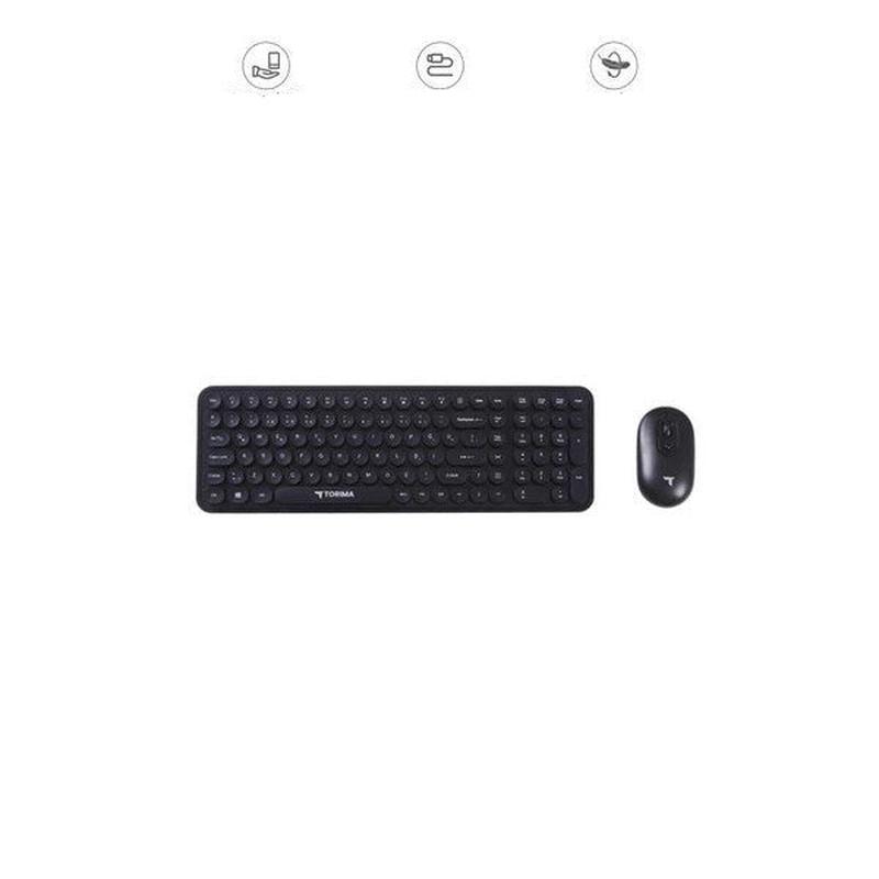 Torima Tmk-07 Black Retro Typewriter Look Wireless Q Keyboard Mouse Set