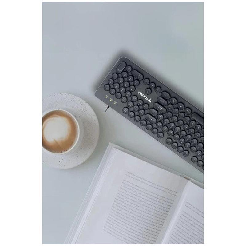 Torima Tk-09 Black Retro Typewriter Look Wired Q Keyboard